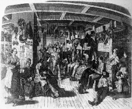 Deutsche Auswanderer nach Amerika auf dem Schiff Samuel Hop -1850